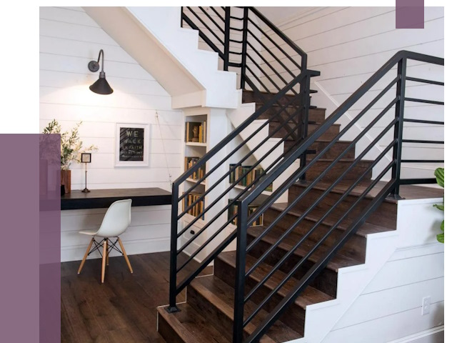 Перила для лестницы в доме в Новоуральске от 7401 руб. — ПРОЛЁТ-Нву