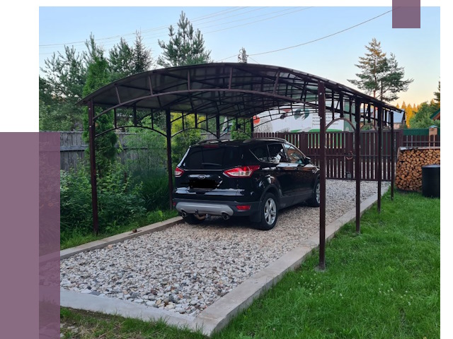Навесы для автомобиля в Новоуральске от 13117 руб.  | ПРОЛЁТ-Нву
