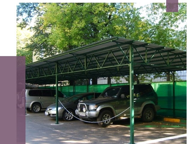 Навесы для парковки в Новоуральске от 80133 руб. заказать | ПРОЛЁТ-Нву