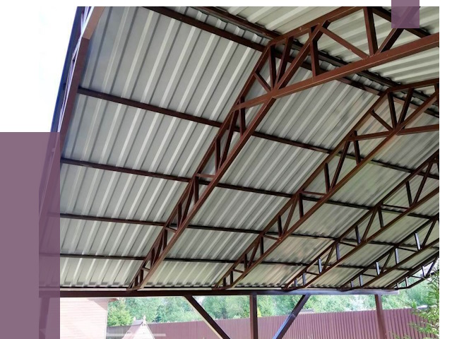 Навесы из профнастила в Новоуральске от 7350 руб. | ПРОЛЁТ-Нву