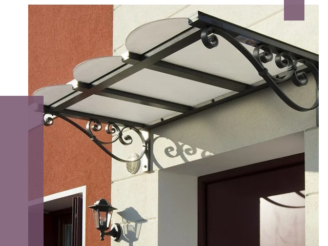 Односкатные козырьки в Новоуральске от 8371 руб.  | ПРОЛЁТ-Нву