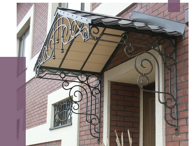 Двускатные козырьки в Новоуральске под ключ от 12760 руб.