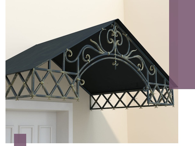 Двускатные металлические козырьки под ключ в Новоуральске